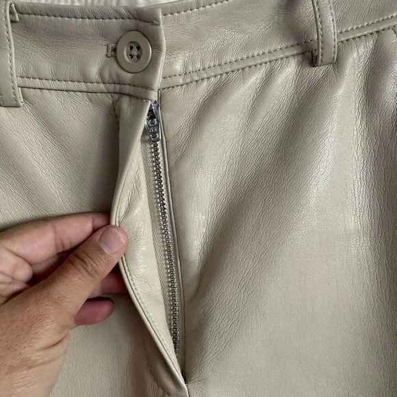 BABATON Sand White WIDE LEG VEGAN LEATHER SHORTS WOMEN SIZE 0 Article #82802 - Picture 6 of 8